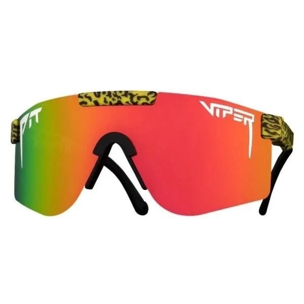 NEW Pit Viper The Carnivore Single‎ Wide Sunglasses Leopard Print Neon WYLD1